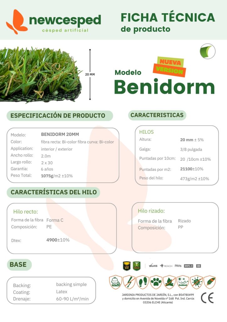 Newcesped Ficha Técnica Benidorm 20