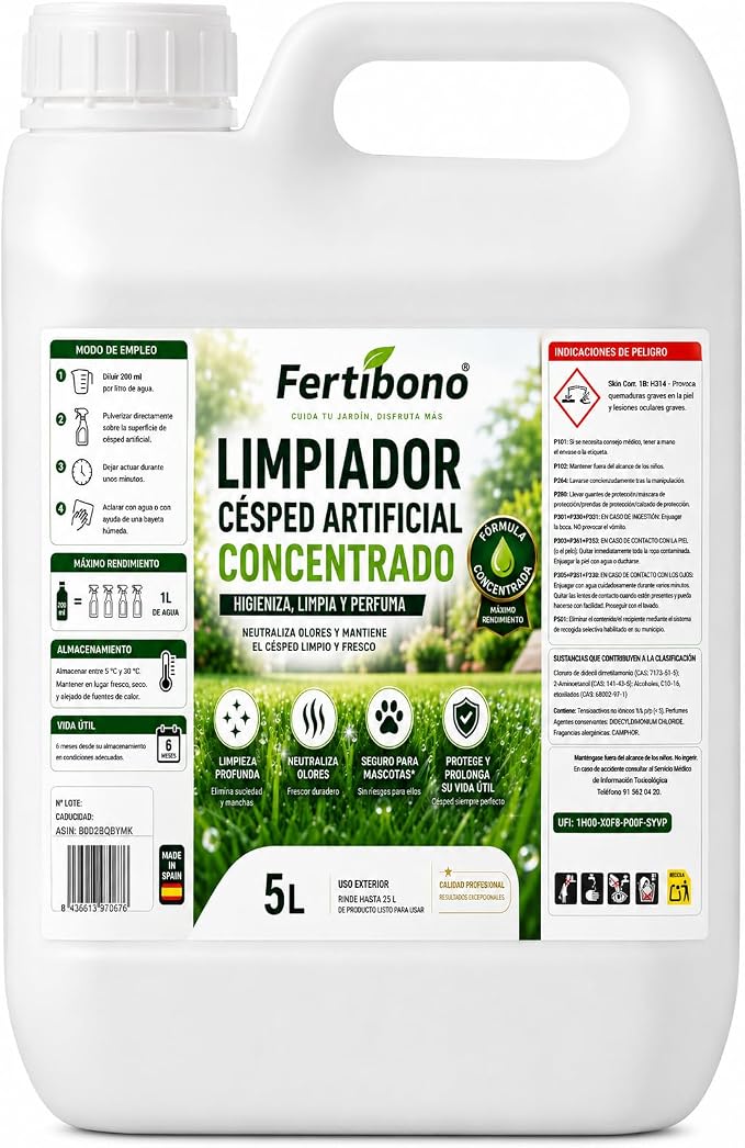 Fertibono PureTurf 5 L limpiador de césped artificial para perros y mascotas